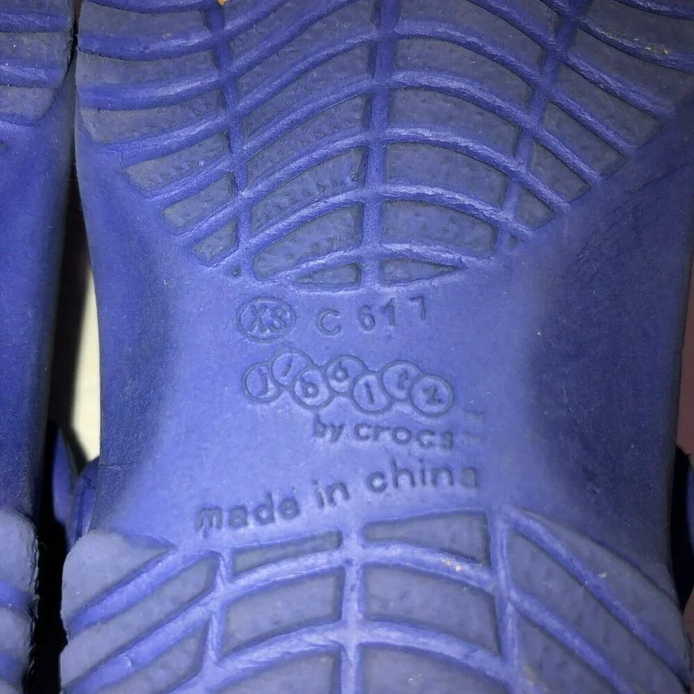 Crocs Jibbitz Kids Boys Girls Toddler XS 6/7 Blue Rubber Sandals Clogs Shoes
